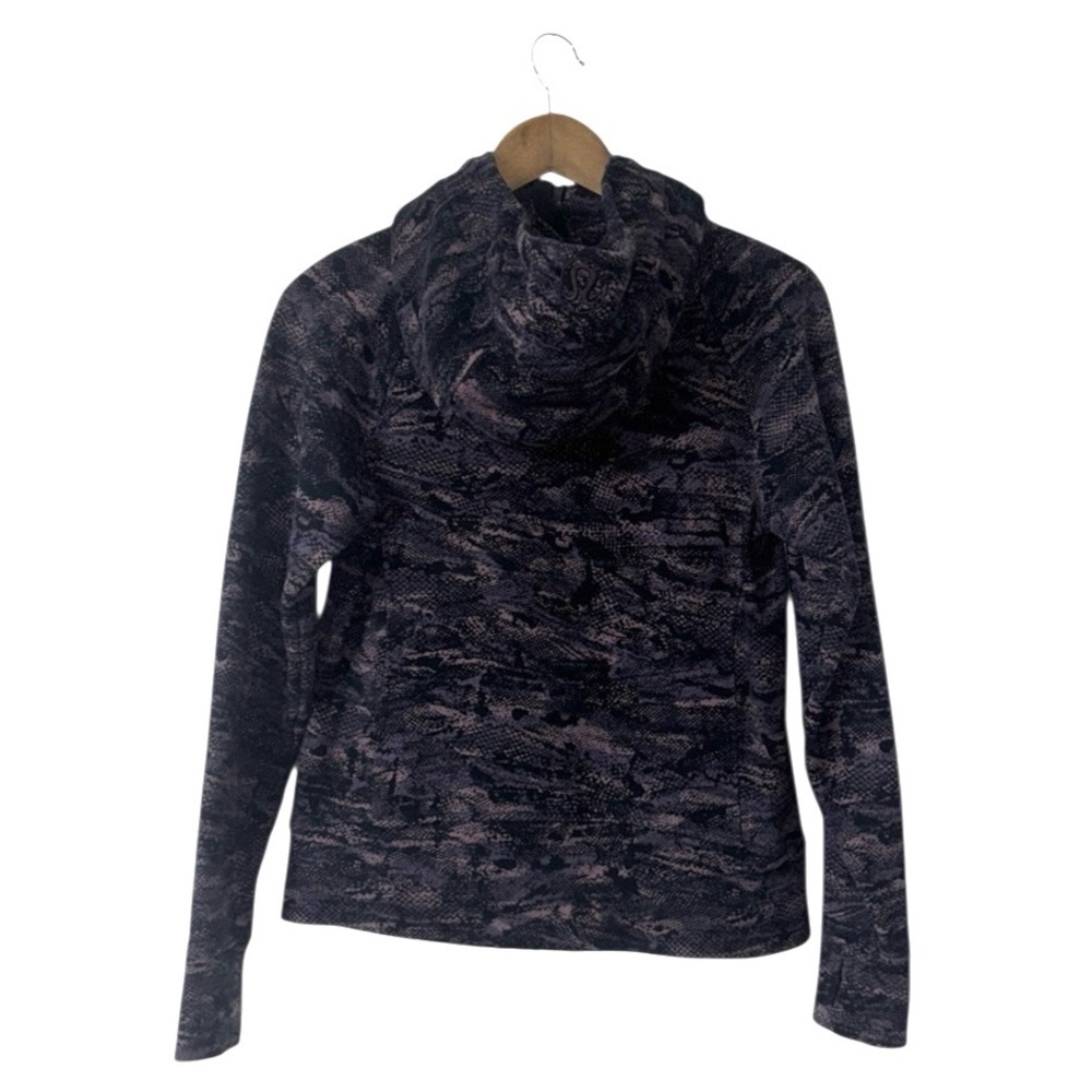 Lululemon Scuba Full Zip Hoodie Sweatshirt Purple Allover Print Lulu Size 8 - Picture 2 of 8